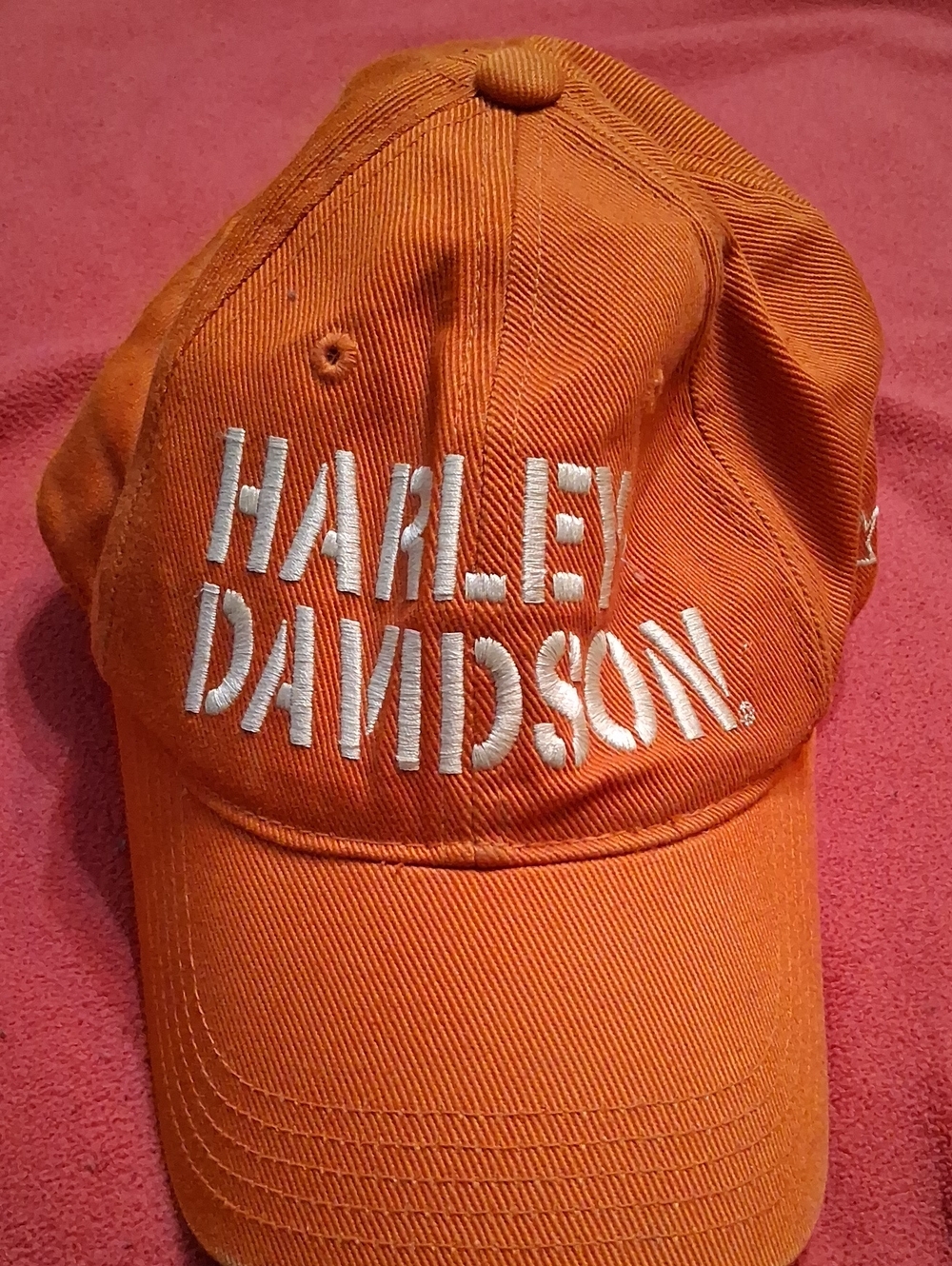 Harley-Davidson Kids Bright Orange Hat with White Embroidery
